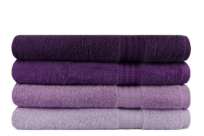 Aucune Juego de 4 toallas de baño - 70 x 140 cm - Morado